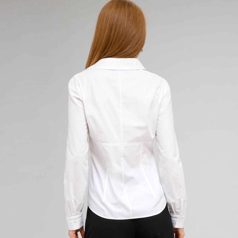 Long Sleeve Seamed Shirt, White, large image number 1
