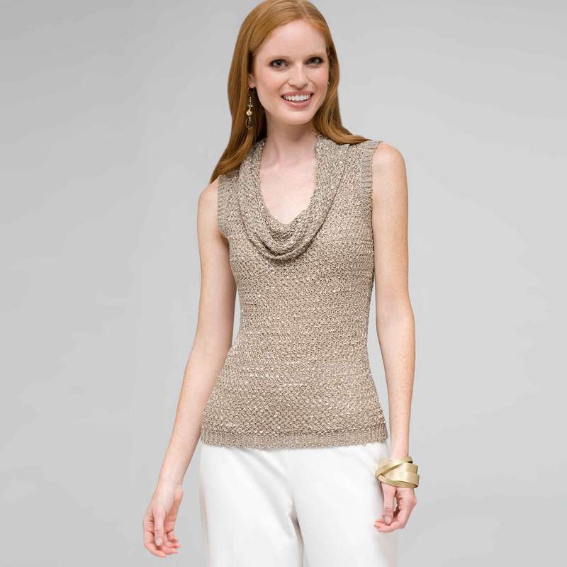 Cowl Neck Top, Stone, large image number 0
