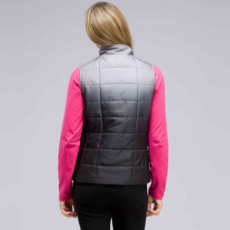 Mock Neck Quilted Vest, , large image number 1